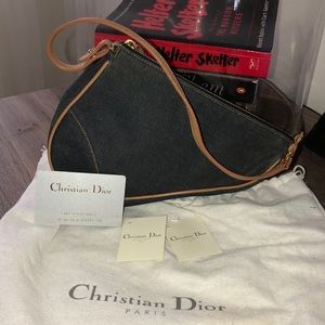 Vintage Christian Dior mini denim saddle bag.